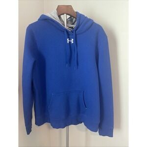 Under Armour Women's‎ Fleece Hoodie Size L Royal Blue Loose Fit
